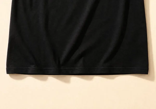 Black Cotton T-Shirt - Hem & Fit Detail