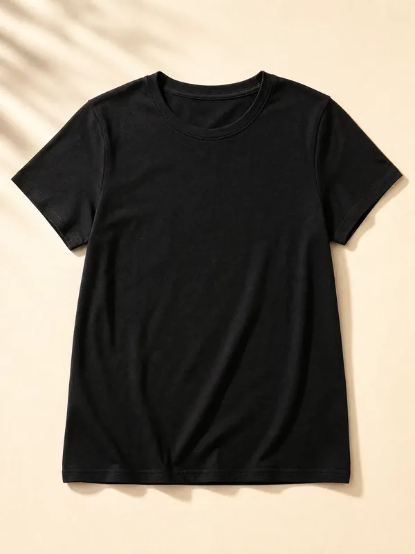 Black Cotton T-Shirt