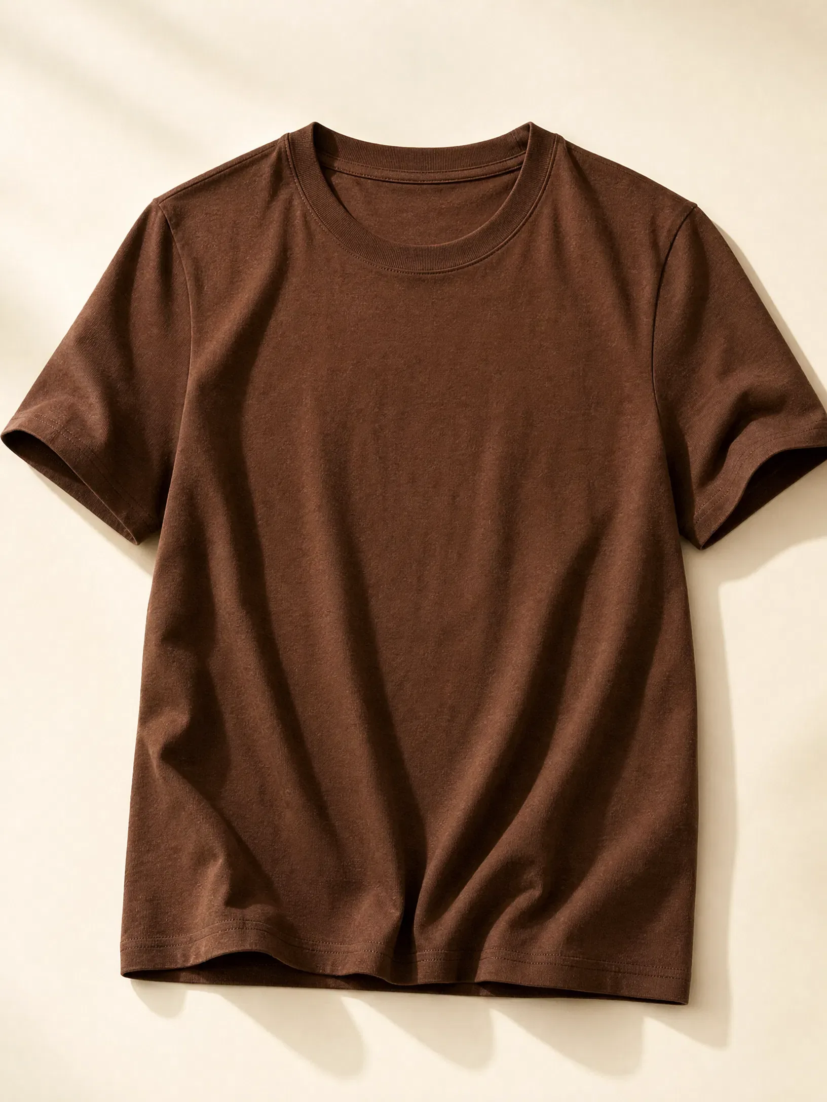 Brown Cotton T-Shirt - Front View