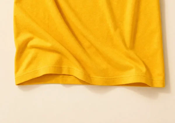 Mustard Cotton T-Shirt - Hem & Fit Detail