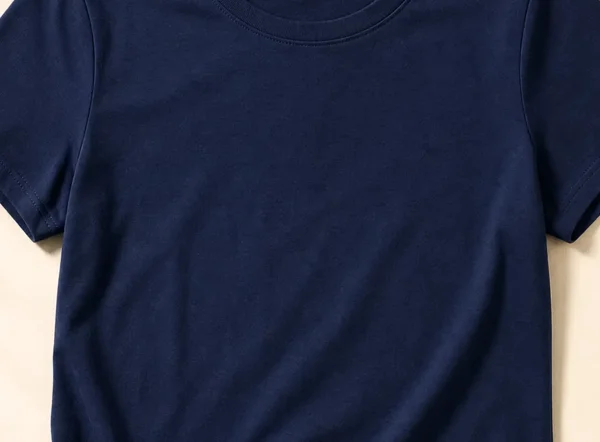 Navy Cotton T-Shirt - Fabric Texture Close-Up