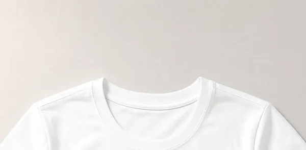 White Cotton T-Shirt - Neckline & Collar Detail